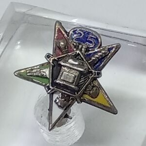 * vintage sterling silver 925 tiny OES Order of the Eastern Star mason pin